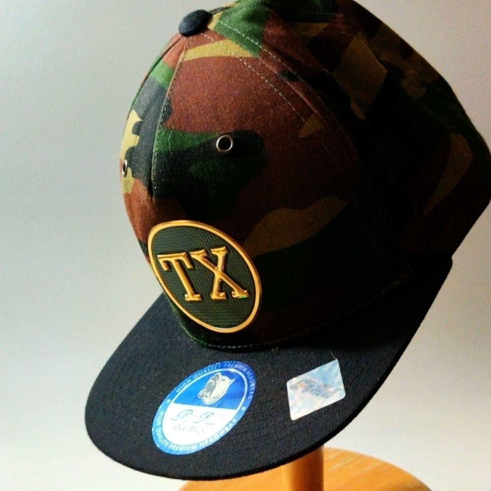 Texas Pitbull Camo and Black SnapBack‎ Hat